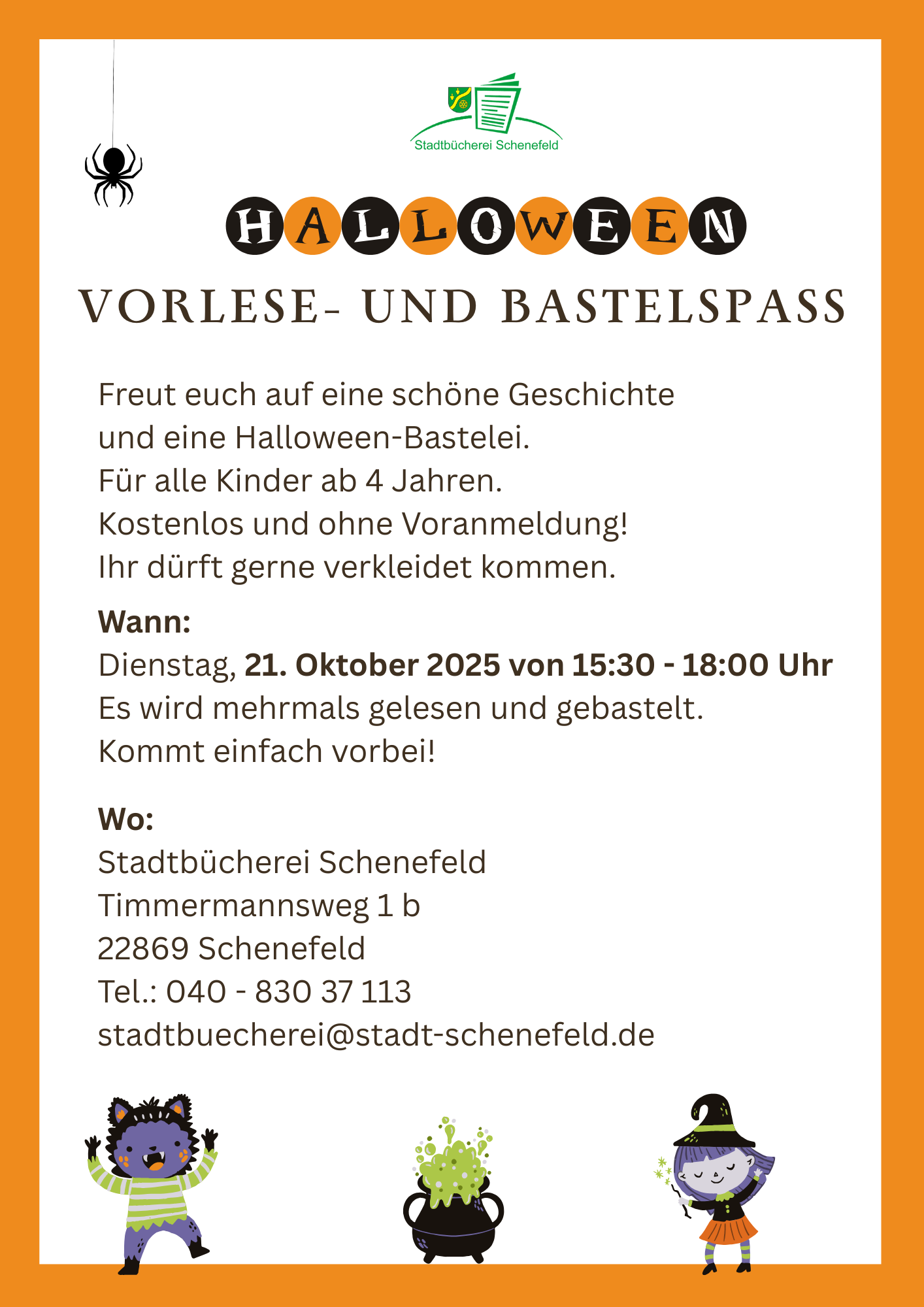 Halloween Vorlese- und Bastelspass - 1 Halloween Vorlese- und Bastelspass - 1